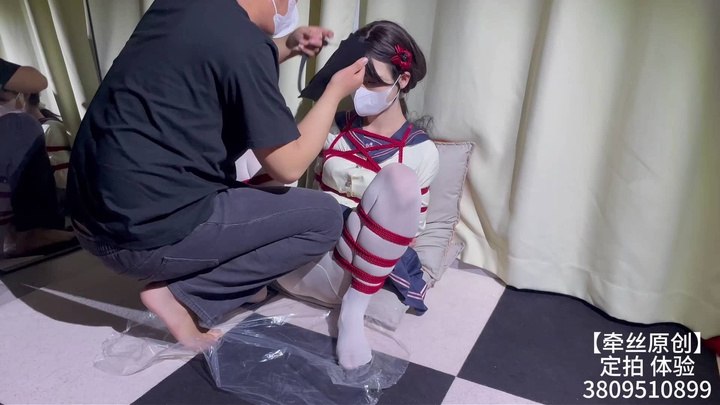 #牵丝 厚白美学 白丝连裤袜jk水手服男娘提子m腿强制.mp4