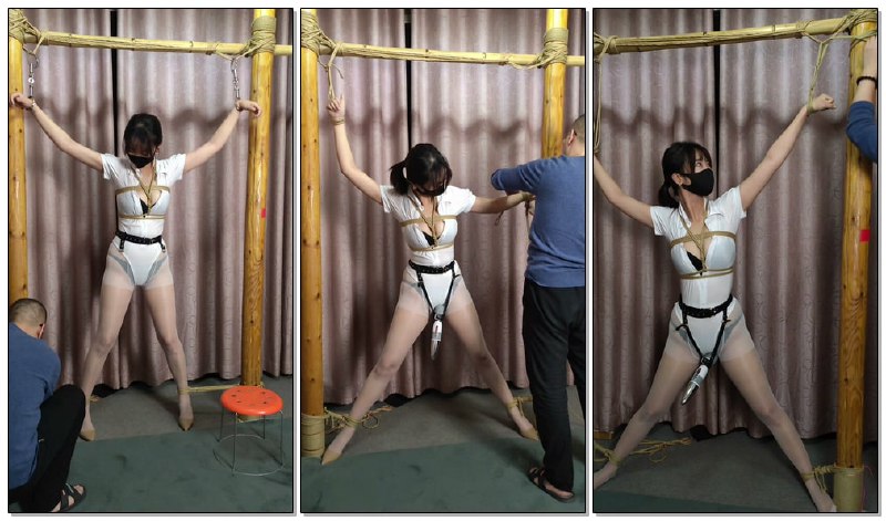 #随心原创 林曦 白丝小护士 柱子双铐和叉架鞭打下载地址