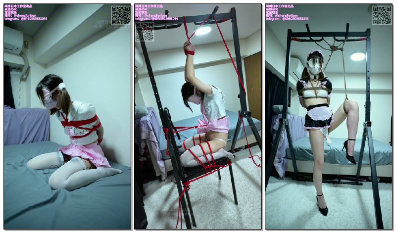 #绳缚日本「超长竖屏」「さやか」「JK女仆炮机」漫画复刻，四种姿势下的抽插，电击强高90分钟❕❕大字紧缚➕日式鸭子坐➕吊缚➕郊狼满频电击➕白色内裤➕无限制强高颤抖，撸点满下载地址